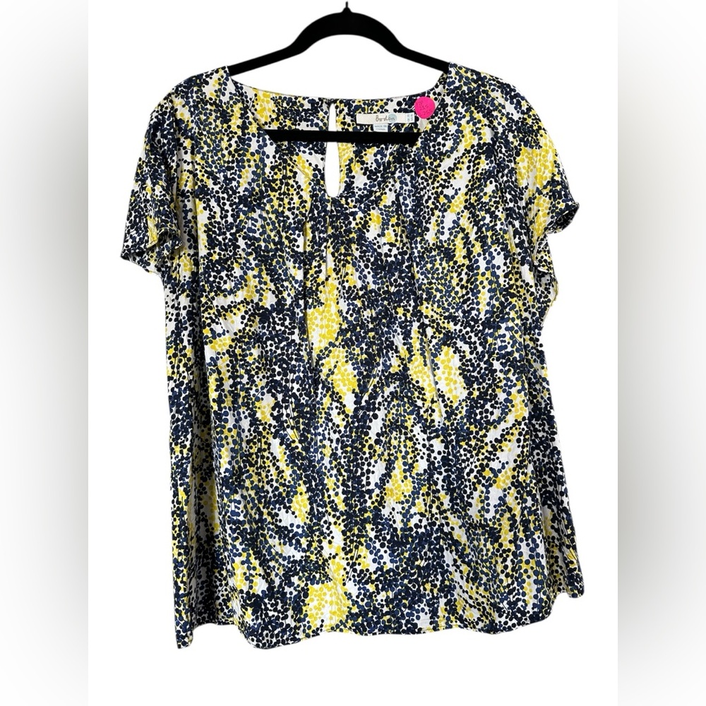 Boden Scoop Neck Silk Blend Women’s Floral Short Sleeved Blouse